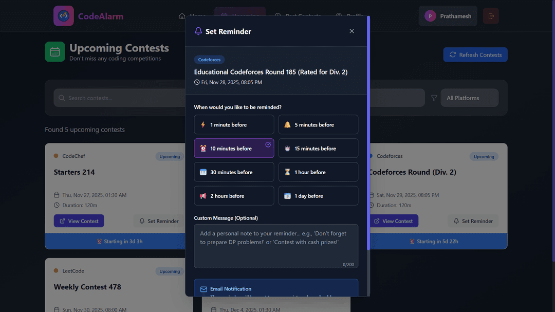 CodeAlarm – Contest Tracker