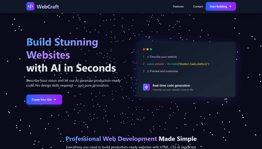WebCraft – AI-Powered Website Builder